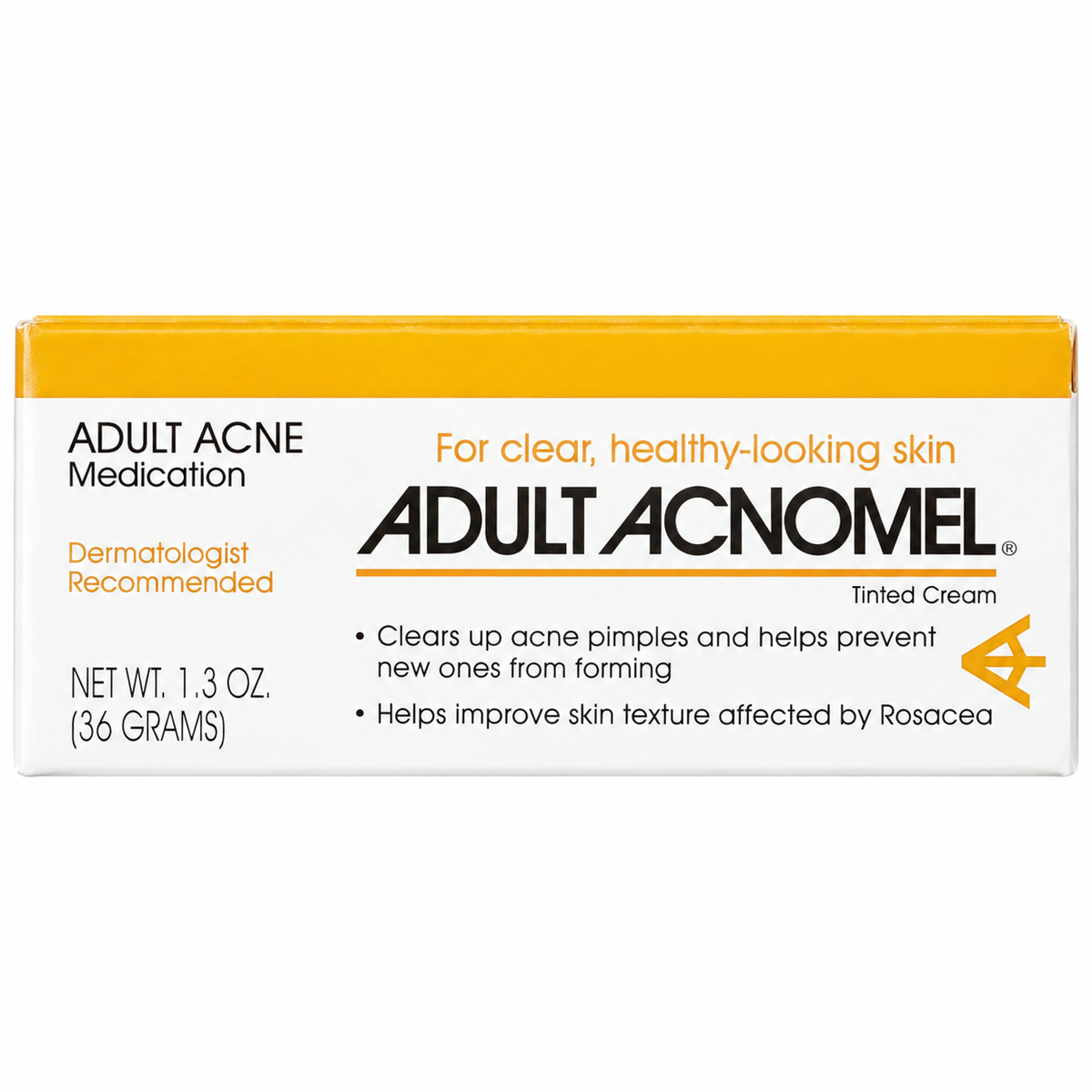 Adult Acnomel Acne Medication packaging close-up on white