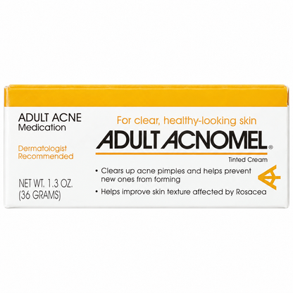Adult Acnomel Acne Medication packaging close-up on white