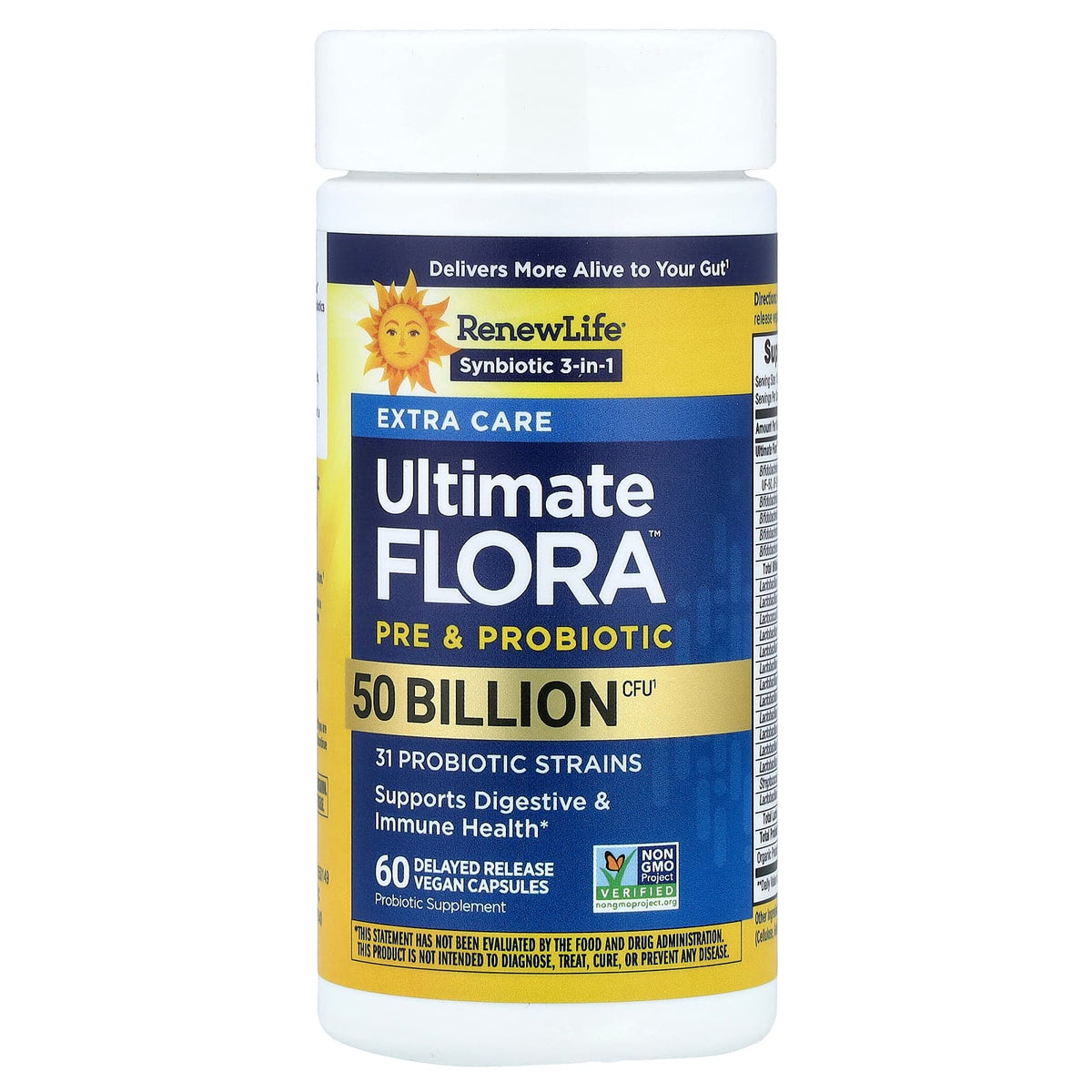 Renew Life Extra Care Ultimate Flora Probiotic, 60 Delayed-Release Vegan Caps - view 3
