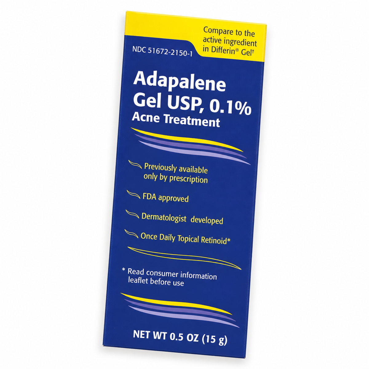Taro Adapalene Gel 0.1% 15g carton on a plain white background