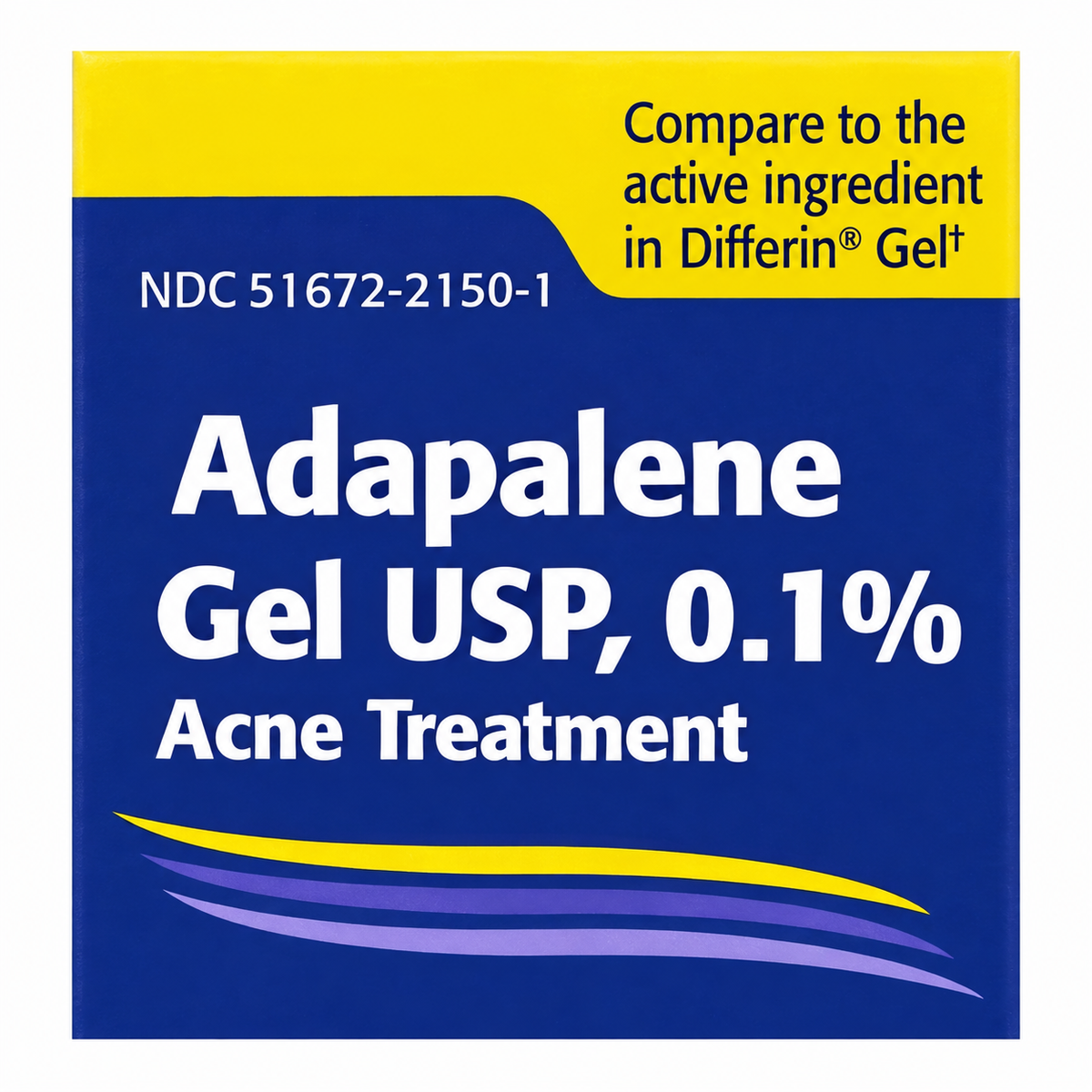 Close-up of the Taro Adapalene Gel 0.1% carton front label