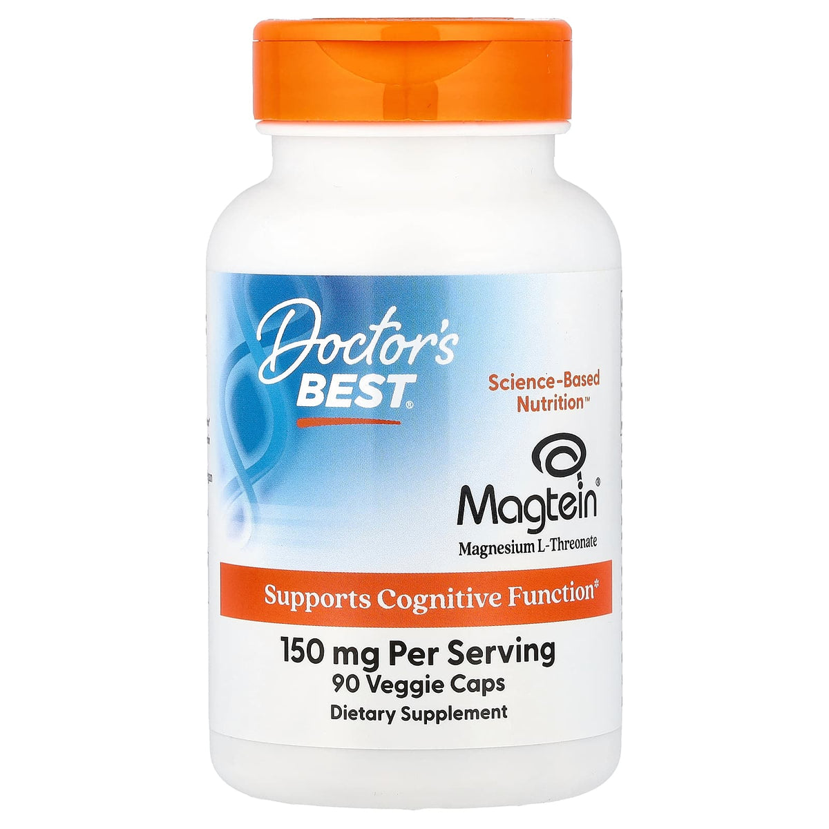 Doctor's Best Magtein Magnesium L-Threonate, 90 Veggie Caps (50 mg per Capsule)