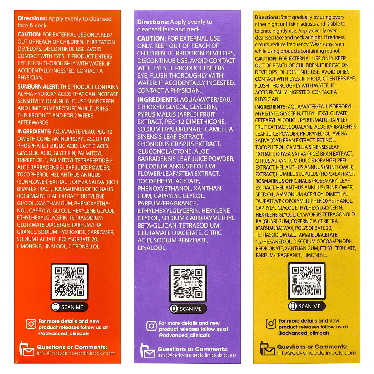 Advanced Clinicals Serum Essentials Set, 52 ml (1.75 fl oz), Pack of 3 — alternate product view