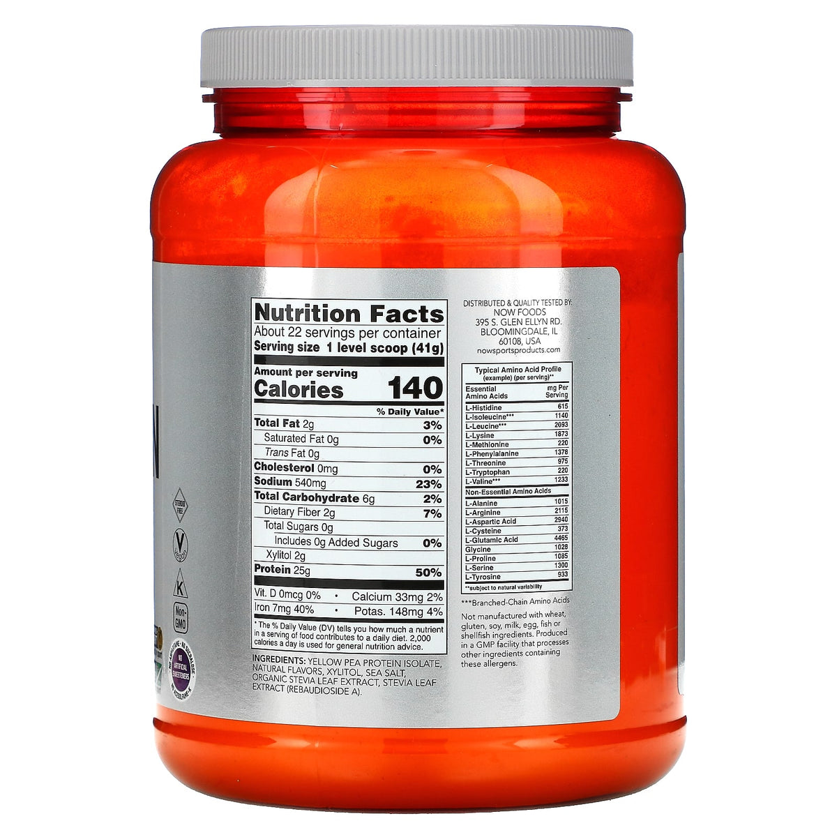 NOW Foods Sports Pea Protein, Vanilla Toffee, 907 g (2 lb) - view 2