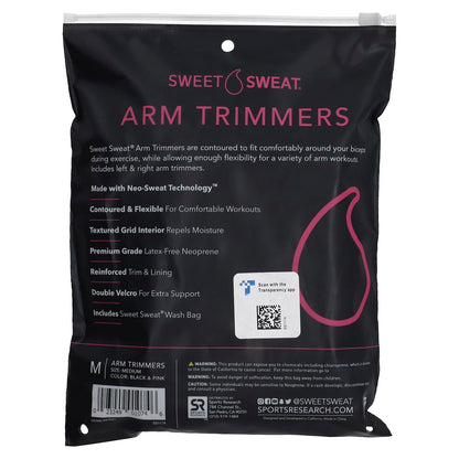 Sports Research Sweet Sweat Arm Trimmers, Medium, Black & Pink, 1 Pair - view 3