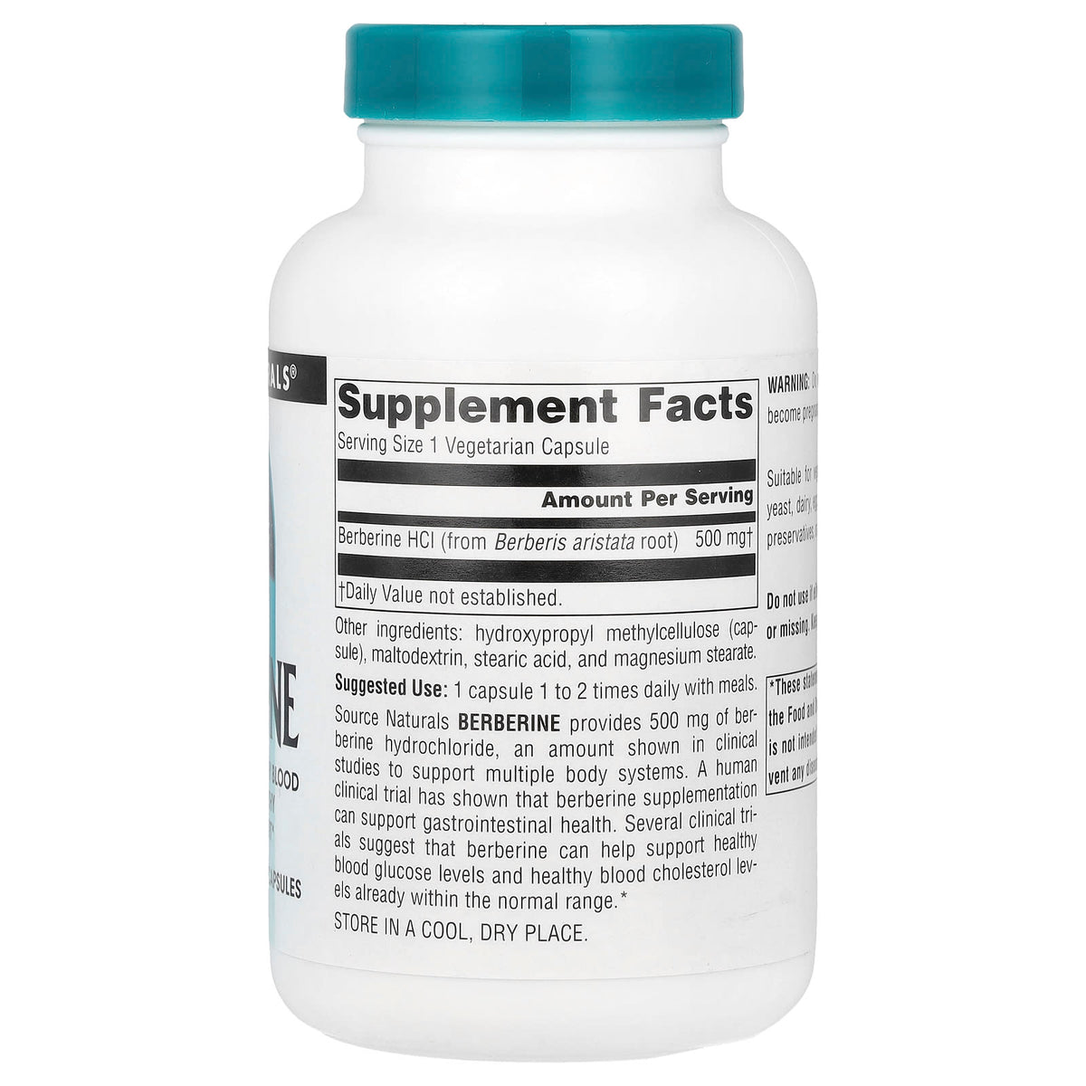 Source Naturals Berberine 500 mg, 120 Vegetarian Capsules - view 2
