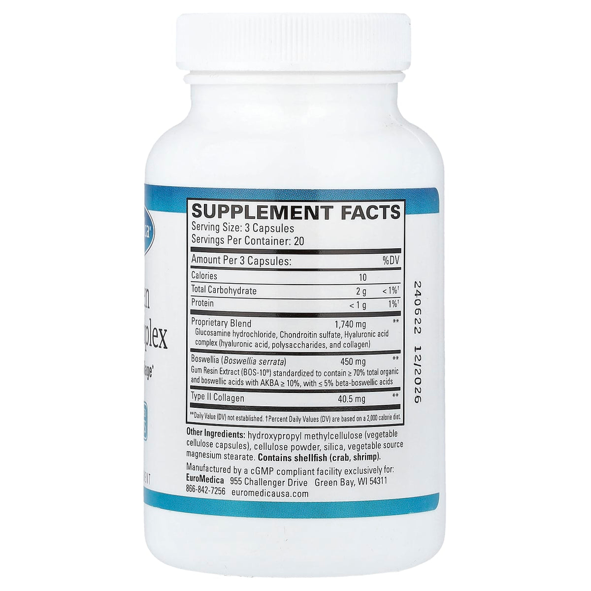 EuroMedica Collagen Joint Complex, 60 Capsules - view 2