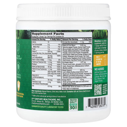 21st Century Daily Greens Superfoods Powder, Lemon Lime, 7.4 oz (210 g) - view 2