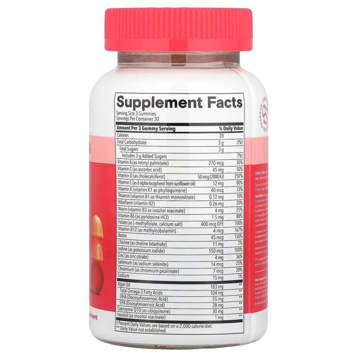 SmartyPants Women's Plus Multi & Omegas Strawberry Orange Lemon Creme, 90 Count - view 2