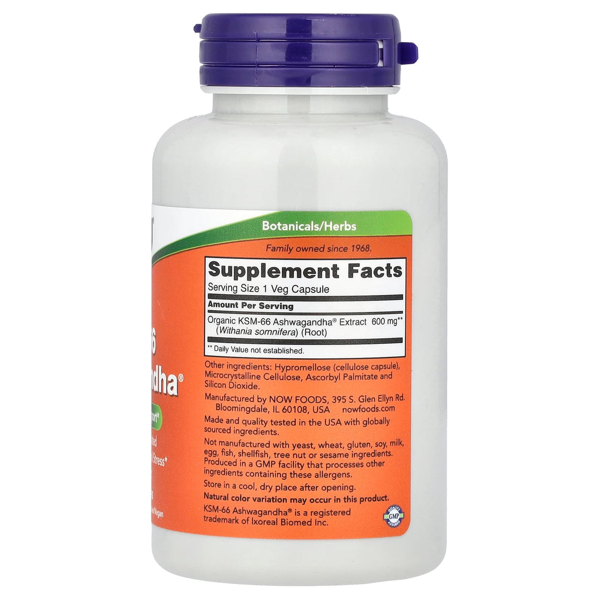 NOW Foods KSM-66 Ashwagandha, 600 mg, 90 Veg Capsules - view 2