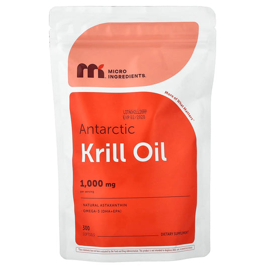 Micro Ingredients Antarctic Krill Oil, 300 Softgels (500 mg Each)