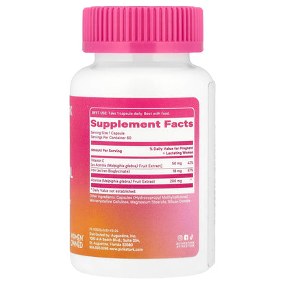 Pink Stork Prenatal Iron with Vitamin C, 60 Capsules - view 2