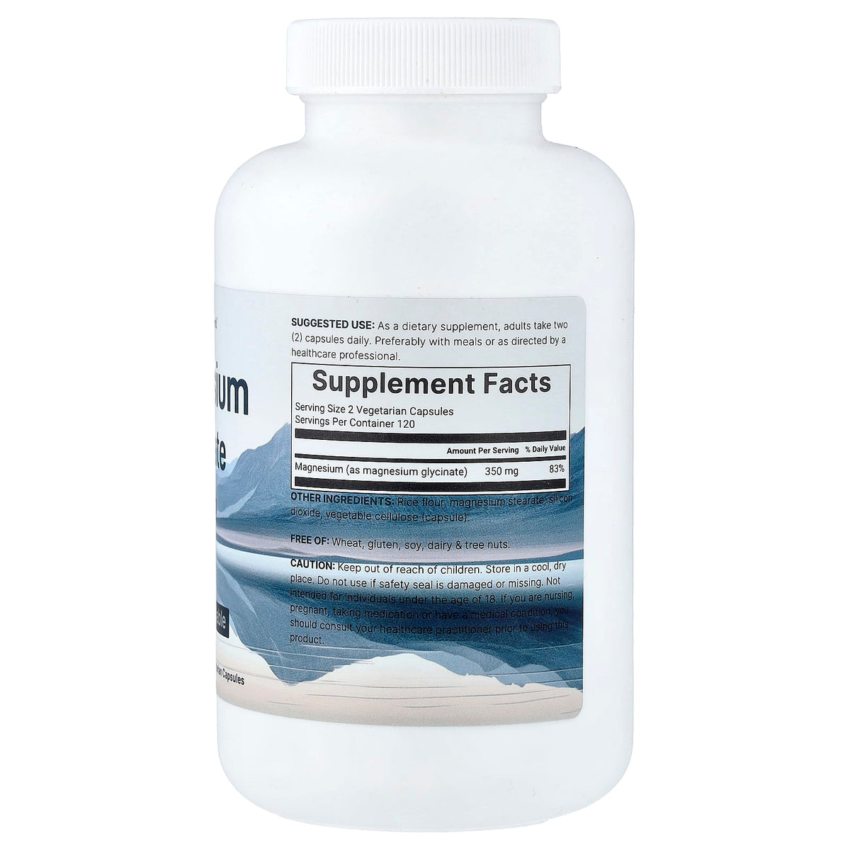 Micro Ingredients Magnesium Glycinate, 175 mg, 240 Vegetarian Capsules - view 2