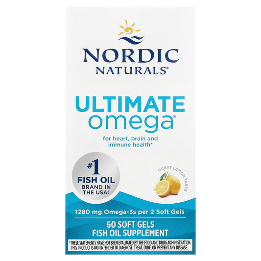 Nordic Naturals Ultimate Omega Lemon 60 Soft Gels (640 mg per Soft Gel)