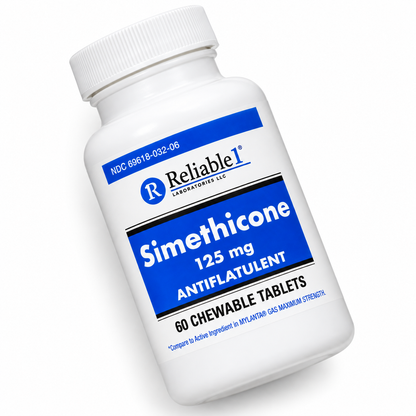 Reliable1 Simethicone 125mg Antigas Chewable Tablets 60 Count
