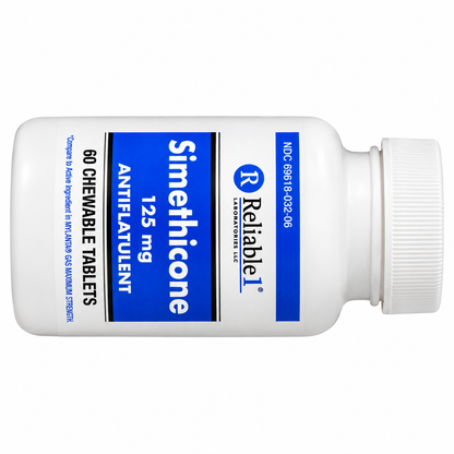 Reliable1 Simethicone 125mg Antigas Chewable Tablets 60 Count