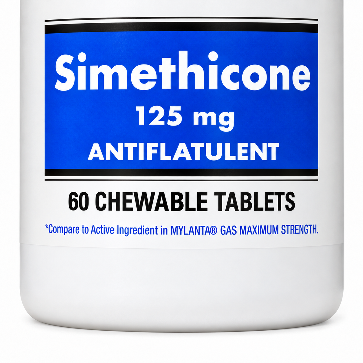 Reliable1 Simethicone 125mg Antigas Chewable Tablets 60 Count