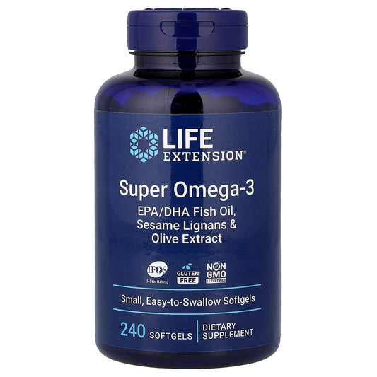 Life Extension Super Omega-3 Fish Oil, 240 Softgels