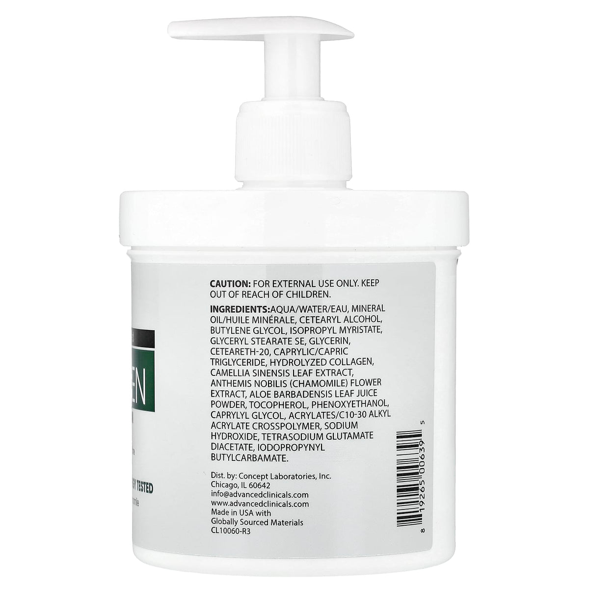 Advanced Clinicals Collagen Skin Rescue Cream 454 g (16 oz) - view 2