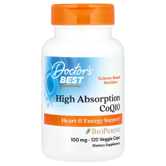 Doctor's Best High Absorption CoQ10 with BioPerine 100 mg, 120 Veggie Caps