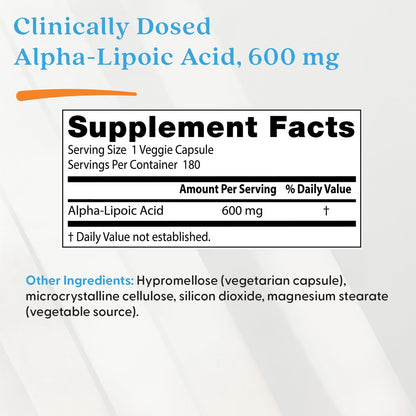 Doctor's Best Alpha-Lipoic Acid 600 mg, 180 Veggie Caps - view 4