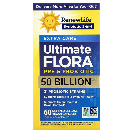 Renew Life Extra Care Ultimate Flora Probiotic, 60 Delayed-Release Vegan Caps