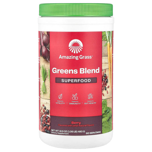 Amazing Grass Greens Blend Superfood, Berry, 480 g (16.9 oz)
