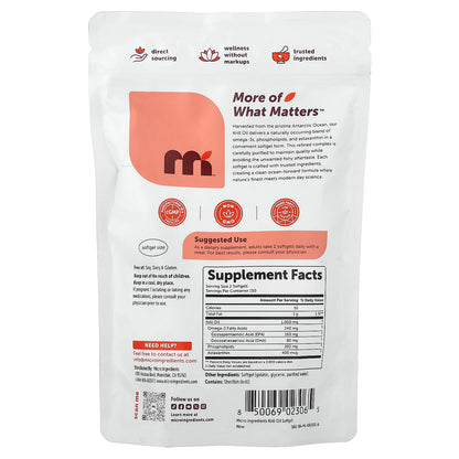 Micro Ingredients Antarctic Krill Oil, 300 Softgels (500 mg Each) - view 2