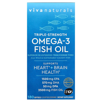 Viva Naturals Omega-3 Fish Oil, 2,500 mg, 180 Softgels