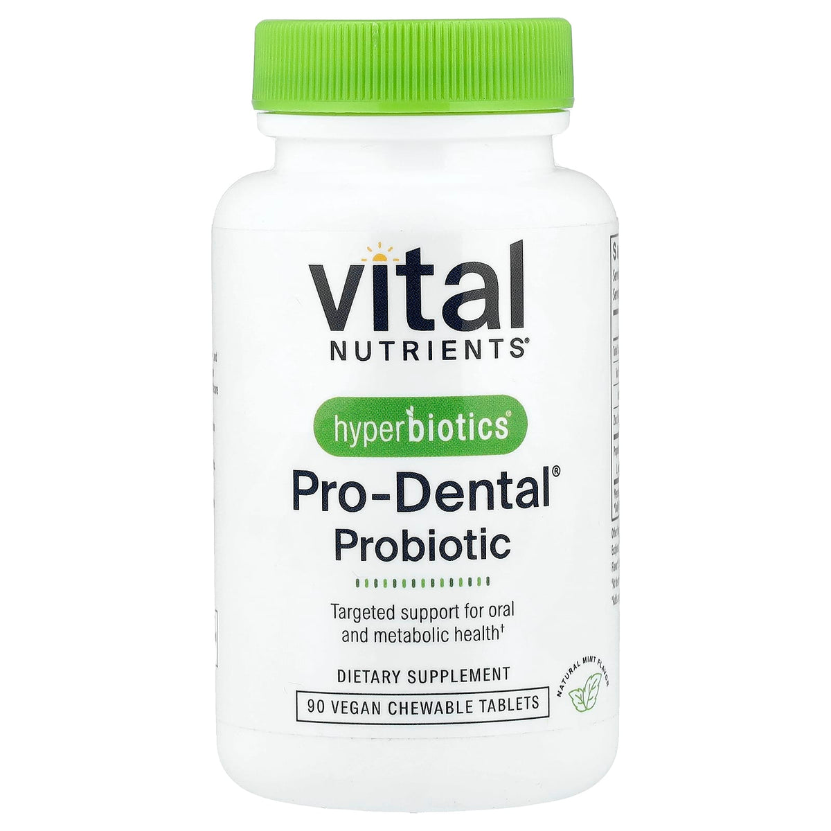 Vital Nutrients Hyperbiotics Pro-Dental Probiotic, Natural Mint, 90 Chewables