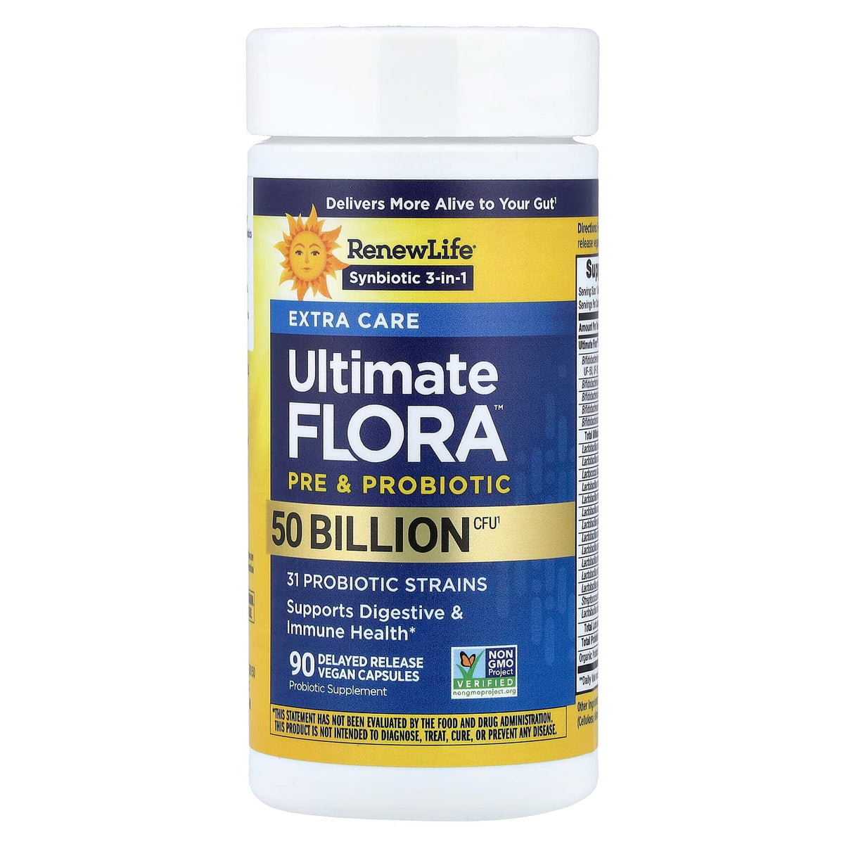 Renew Life Ultimate Flora Pre & Probiotic, 90 Delayed-Release Vegan Capsules - view 3