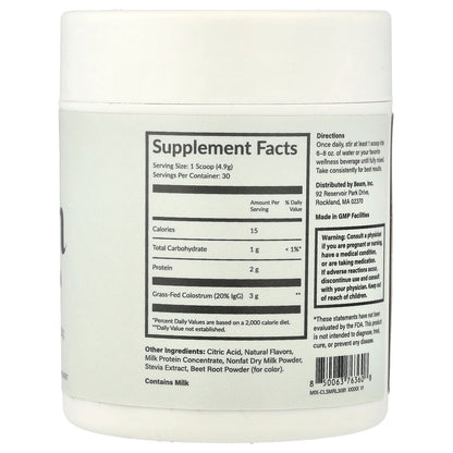 Beam Colostrum Powder, Raspberry Lemon, 5.18 oz (147 g) - view 2