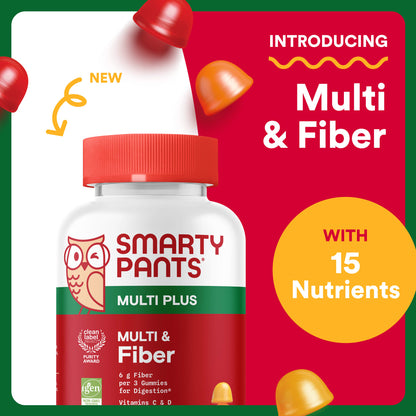 SmartyPants Multi Plus Multi & Fibre Gummies, Strawberry Orange Lemon, 90 Count - view 3