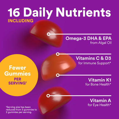 SmartyPants Toddler Plus Multi & Omegas, Mixed Fruit Flavours, 60 Gummies - view 3