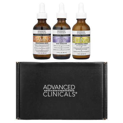 Advanced Clinicals Serum Essentials Set, 3 × 52 ml (1.75 fl oz)