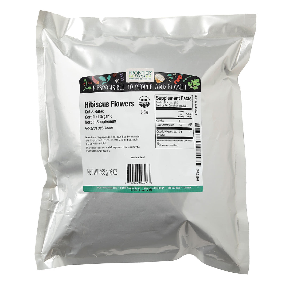 Frontier Co-op Organic Cut & Sifted Hibiscus Flowers, 453 g (16 oz) - view 2