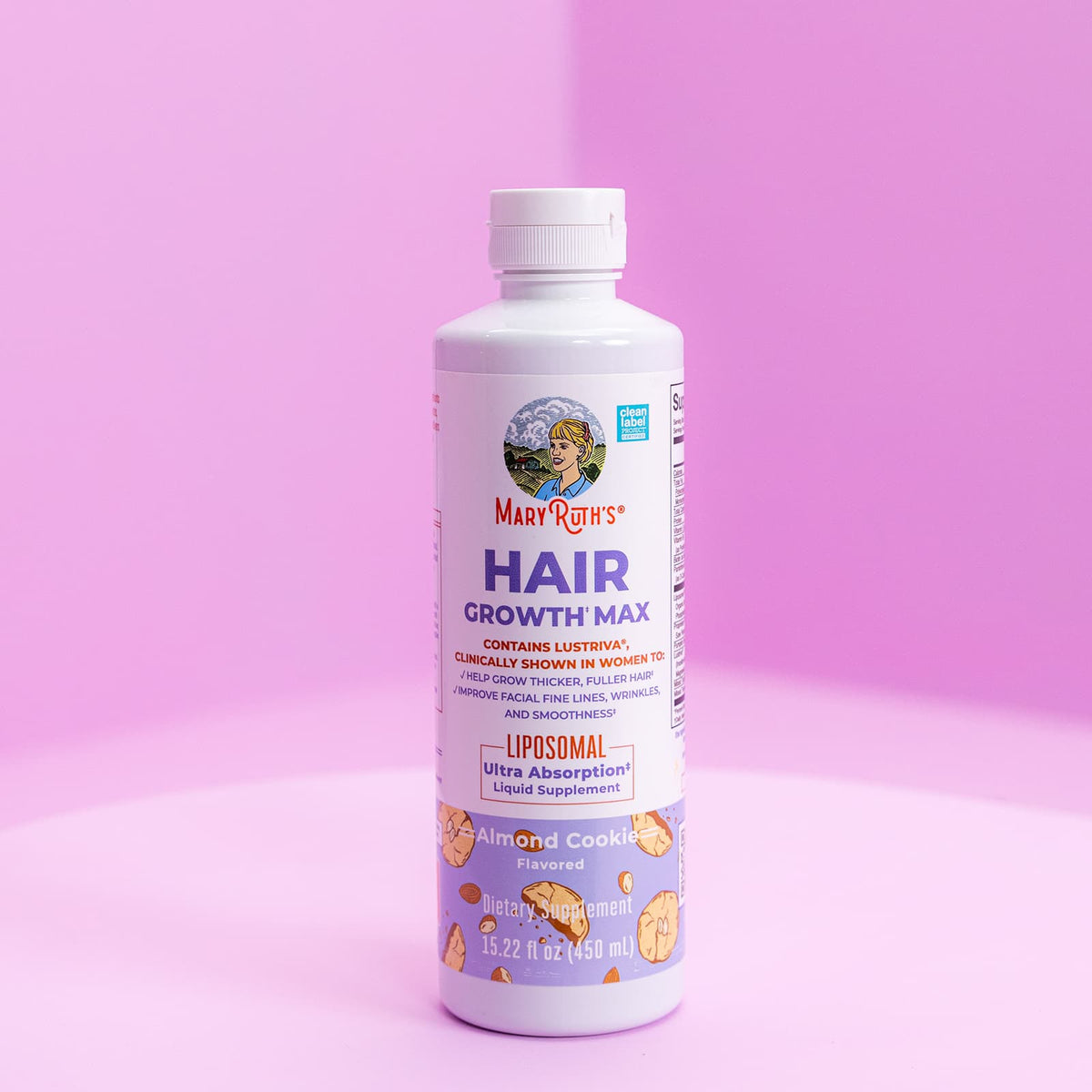 MaryRuth's Hair Growth Max Liposomal, Almond Cookie, 450 ml (15.22 fl oz) - view 3