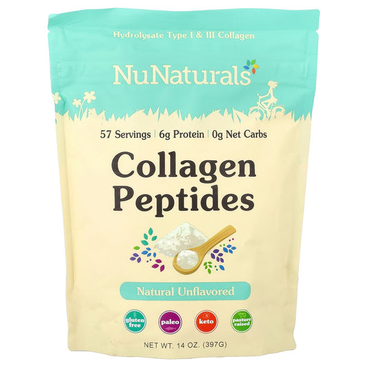 NuNaturals Collagen Peptides Unflavoured, 397 g (14 oz)