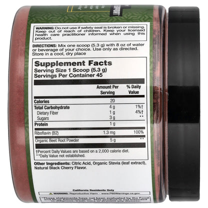 Action Labs For Men Ticker Tonic Beet Root Powder, Black Cherry, 8.5 oz (242 g) - view 2