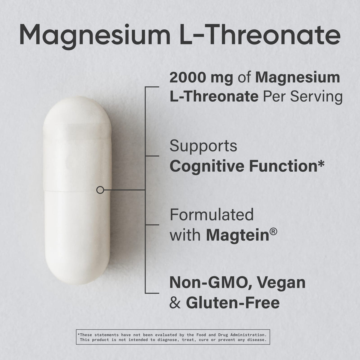 Sports Research Magtein Magnesium L-Threonate, 666 mg, 180 Veggie Capsules - view 3