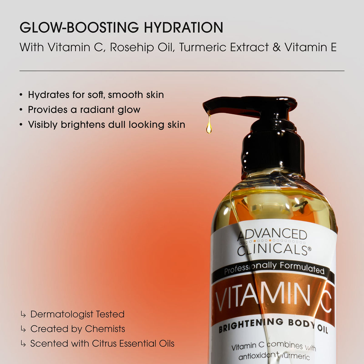 Advanced Clinicals Vitamin C Brightening Body Oil 355 ml (12 fl oz) - view 3
