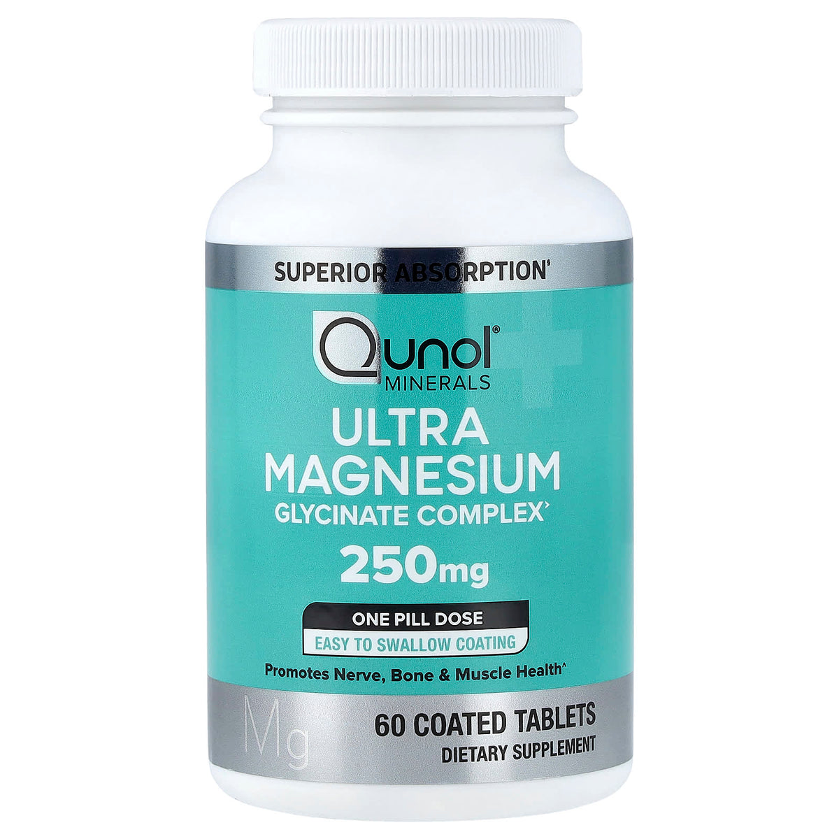 Qunol Ultra Magnesium Glycinate Complex 250 mg, 60 Tablets - view 3