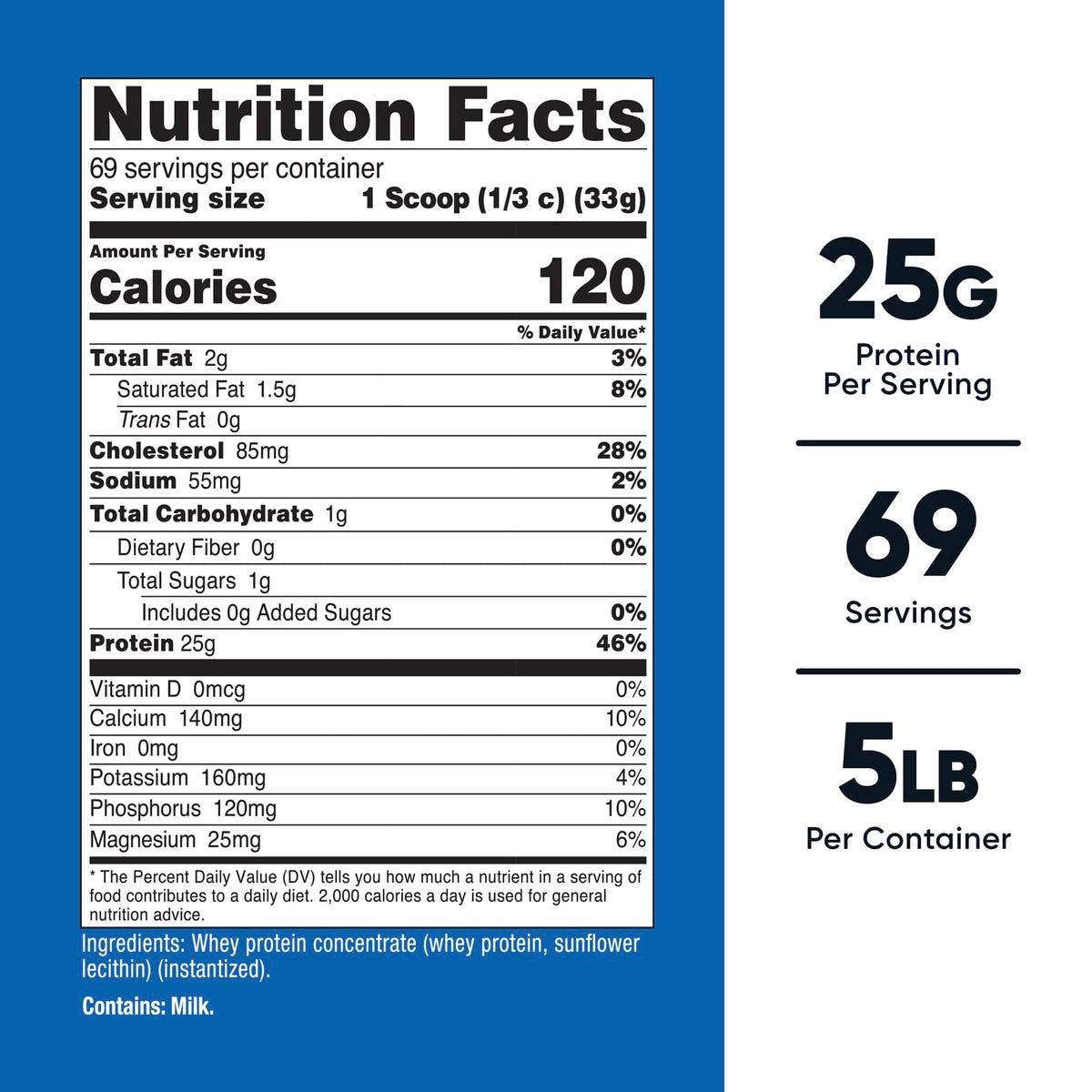 Nutricost Whey Protein Concentrate, Unflavoured, 2,268 g (5 lb) - view 3