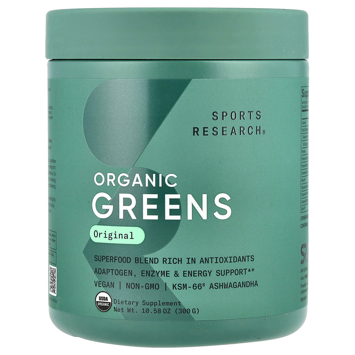 Sports Research Organic Greens, Original, 300 g — product view