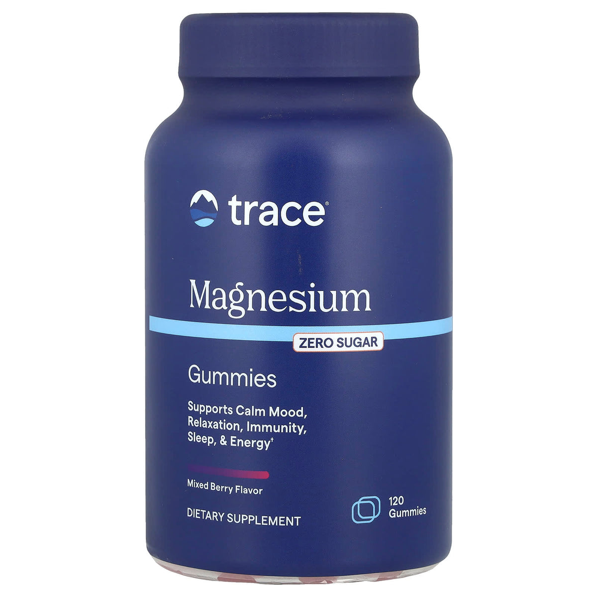 Trace Magnesium Gummies Mixed Berry 120 Gummies (85 mg Each)
