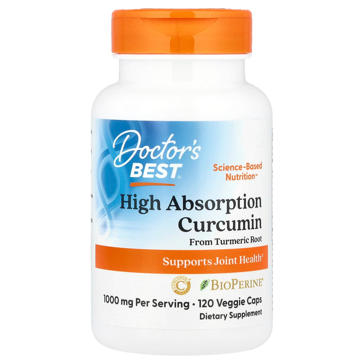Doctor's Best High Absorption Curcumin, 120 Veggie Caps — product view