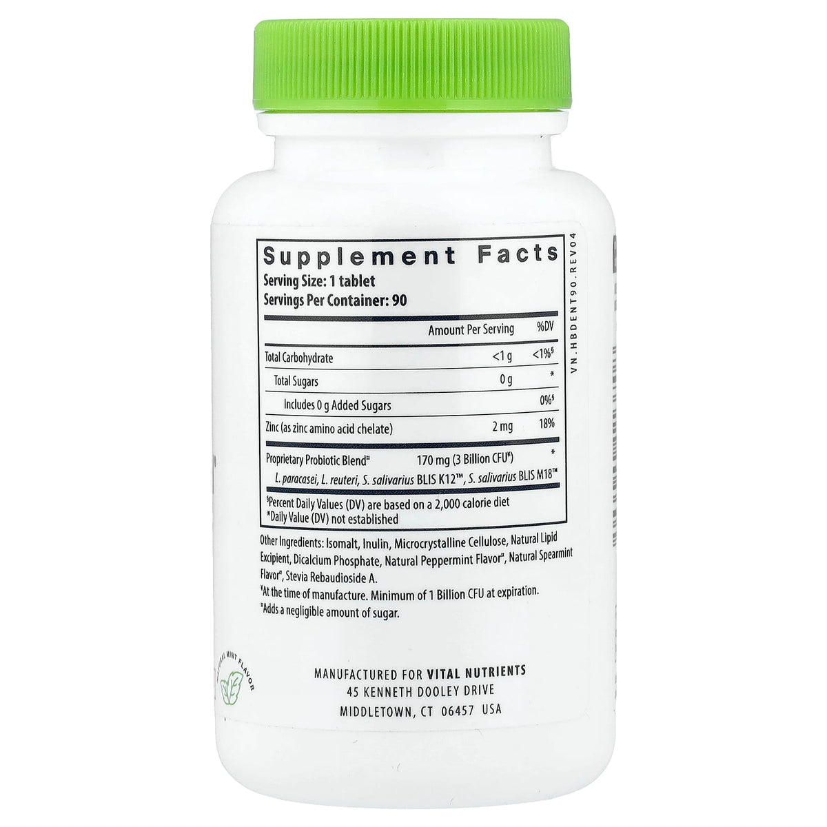 Vital Nutrients Hyperbiotics Pro-Dental Probiotic, Natural Mint, 90 Chewables - view 2