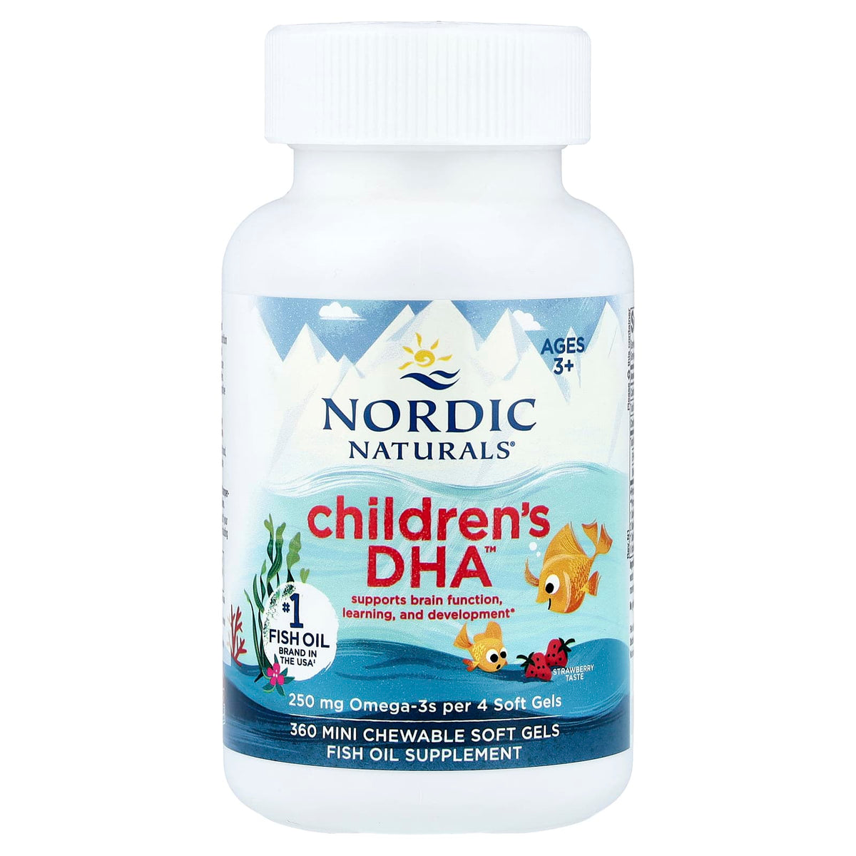 Nordic Naturals Children's DHA, Ages 3+, Strawberry, 360 Mini Chewable Soft Gels - view 3