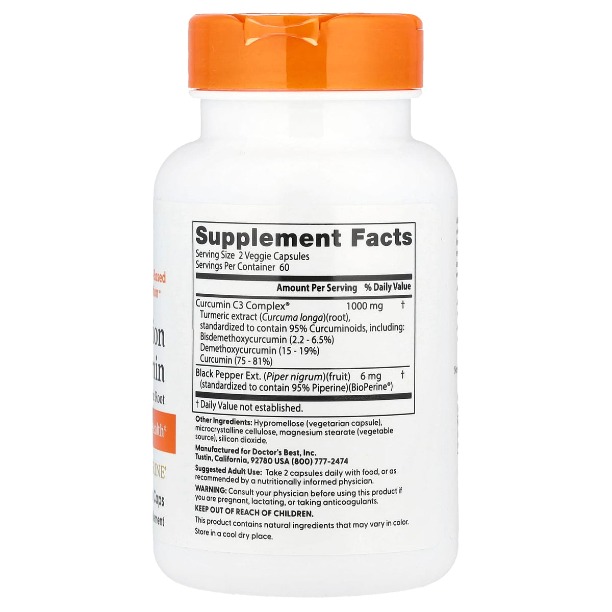 Doctor's Best High Absorption Curcumin, 120 Veggie Caps - view 2