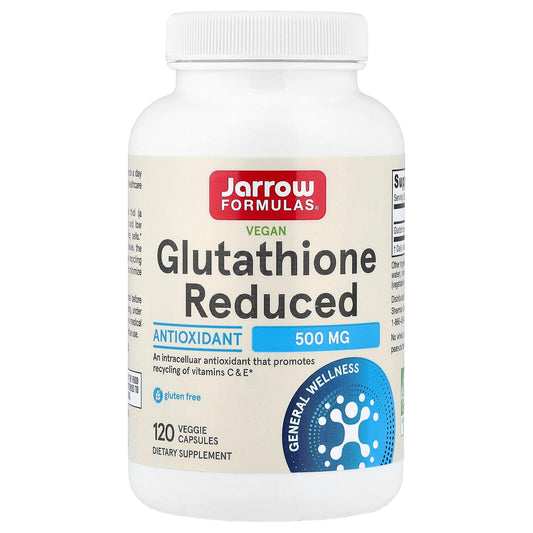 Jarrow Formulas Vegan Glutathione Reduced 500 mg, 120 Veggie Capsules